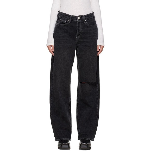rag & bone Denim - Rag & Bone Logan Wide Leg in Filmore With Holes REVOLVE SZ 25